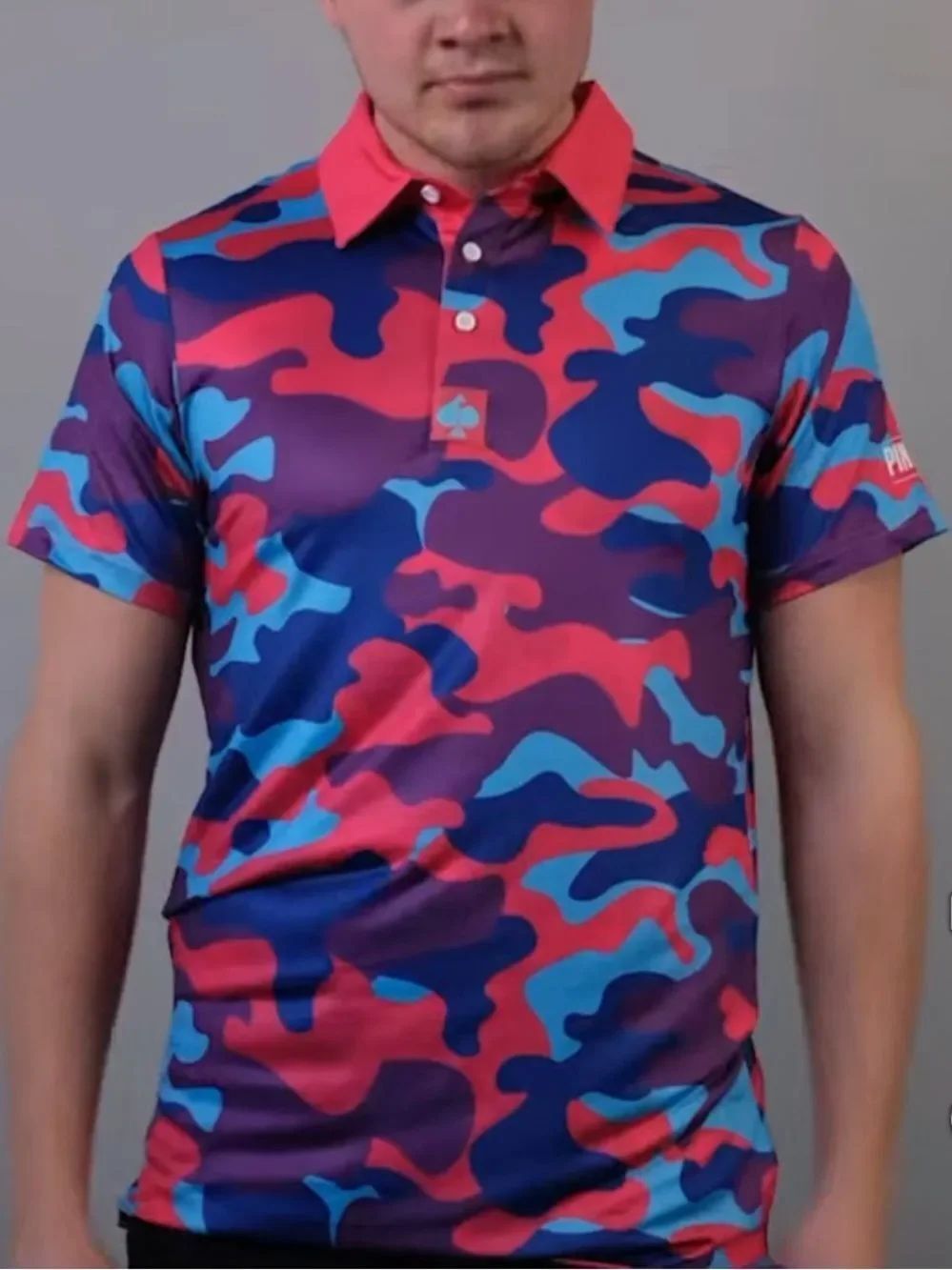 Pins & Aces Golf Co. Vivid Camo Polo Shirt Men’s Large
